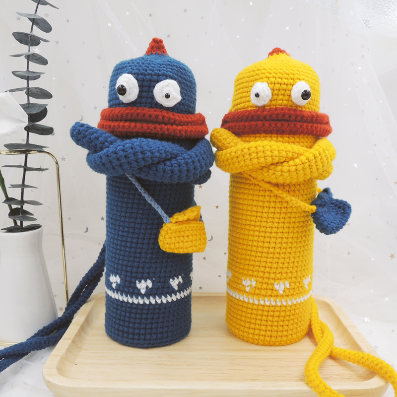 香肠嘴手机包杯套手机套保护套耳机包diy钩针手工编织毛线材料包