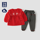 两件套 宝宝新年拜年服婴幼儿周岁唐装 英格贝贝女童套装 2025春秋装