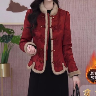 提花缎新中式外套+连衣裙时尚套装2026秋冬新款洋气显瘦套装裙子