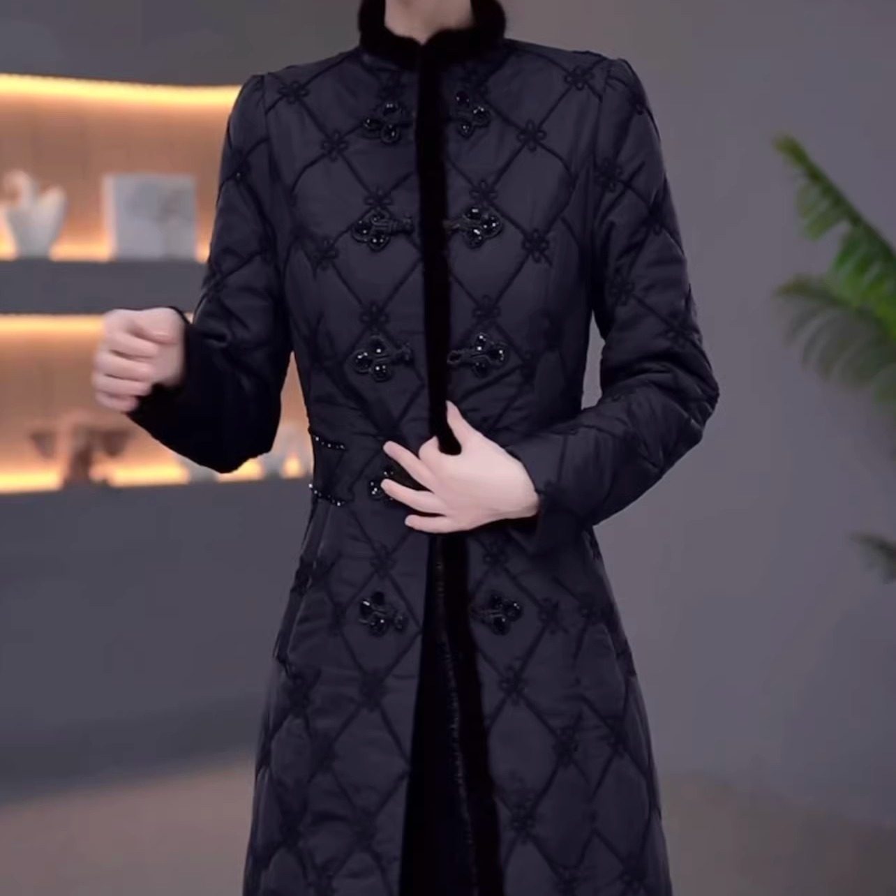 五防免洗蓄热棉外套+连衣裙女2025秋冬新款气质显瘦夹棉套装裙子