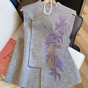 2026春新款新中式简约复古盘扣马甲女国风时尚温婉无袖坎肩上衣