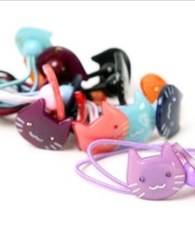 A064现货！韩国进口 发饰 头饰 Angelrena小猫咪发绳（发圈）