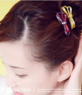 C779 韩国进口发饰头饰Angelrena简约蝴蝶结发夹边夹刘海夹