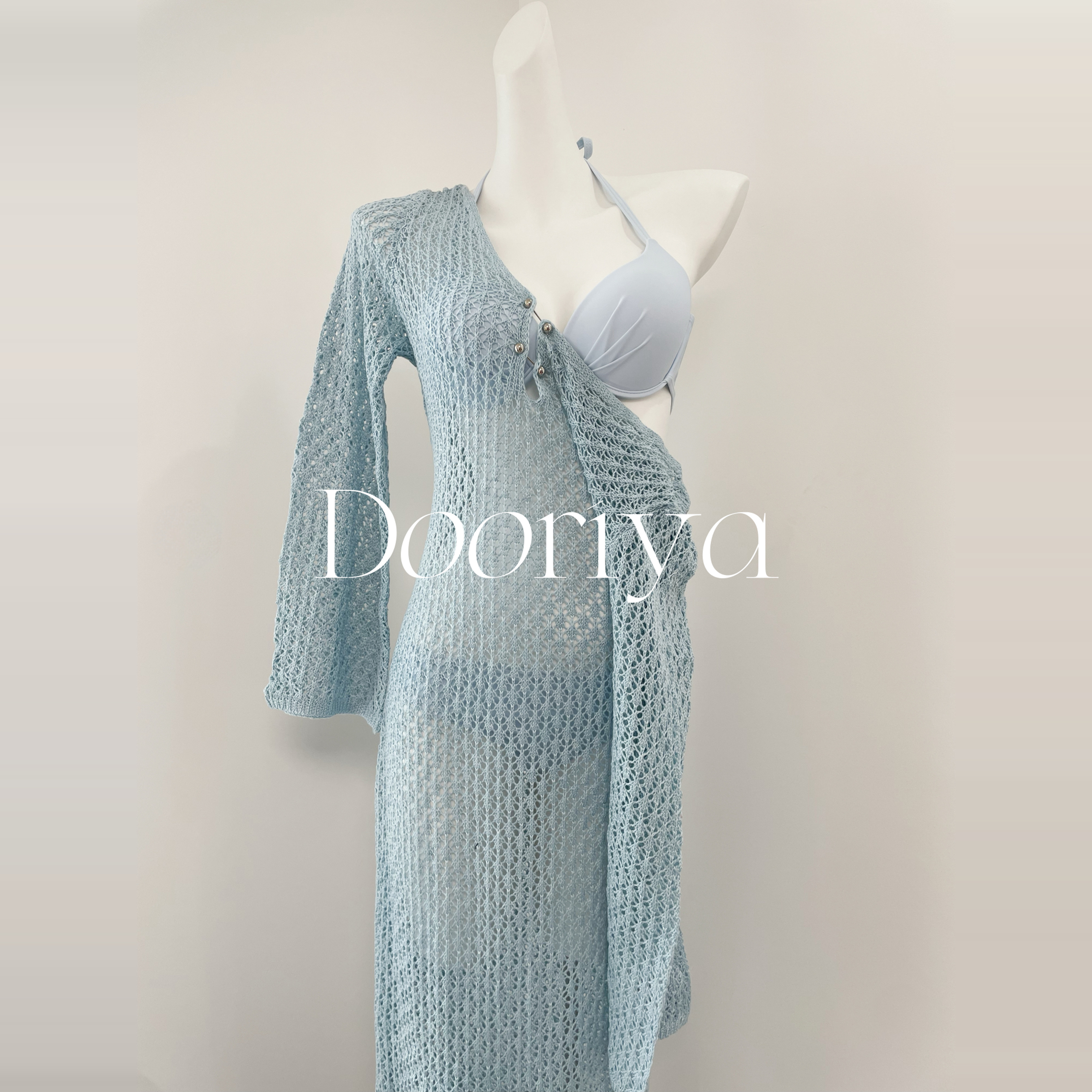 海岛度假泳衣女性感镂空罩衫遮肉