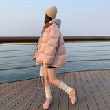 新款现货字母印花粉色羽绒服2C170--2078--P275控418，女装羽绒服，2C170