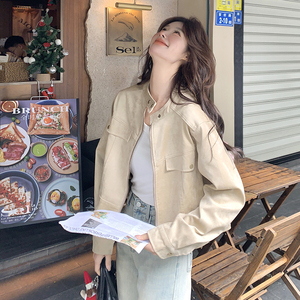 设计感立领夹克机车服外套女2025春秋季新款甜酷显瘦短款夹克上衣图片