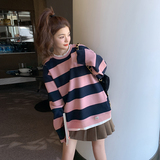 秋款条纹卫衣假两件C170-1811-P115控168，女装卫衣/绒衫，2C170