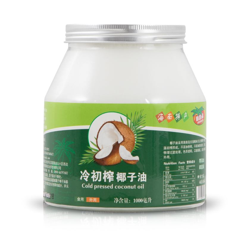 椰香福绿标食用护肤护发椰子油