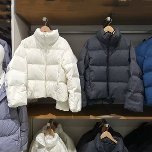 日系女装25秋冬新款无缝立领羽绒服短茄克防风保暖外套夹克478578