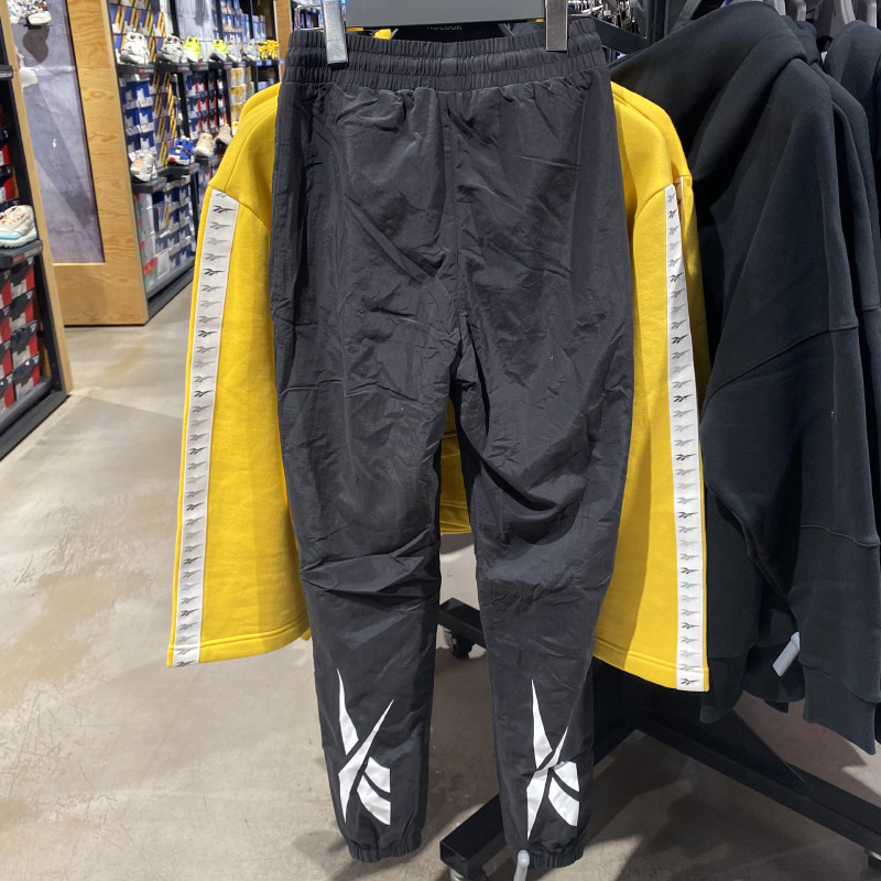 锐步/Reebok 男女经典羚羊标双层黑白束腿运动休闲复古长裤GJ6015