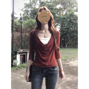 卓泽网批人棉随心裁260克手工串珠韩系假两件长袖 设计感上