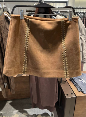 2025春季新款女装波嬉风休闲缝线波嬉风A字半裙