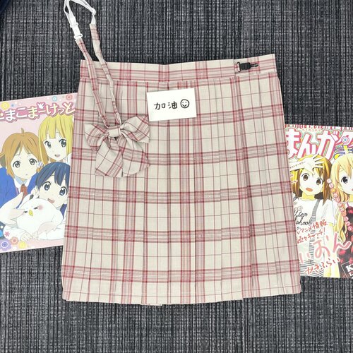 青月社原创JK制服裙蜜桃汽水格裙