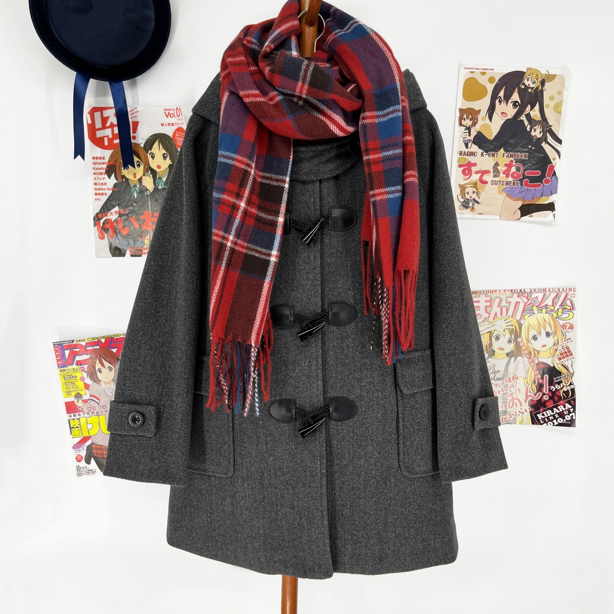 青月社夹棉牛角扣大衣秋冬JK制服