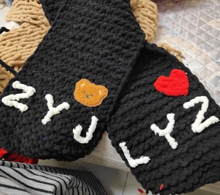 手织围巾成品节日创意礼品纯手工编织围巾送男友女友家人定制礼物