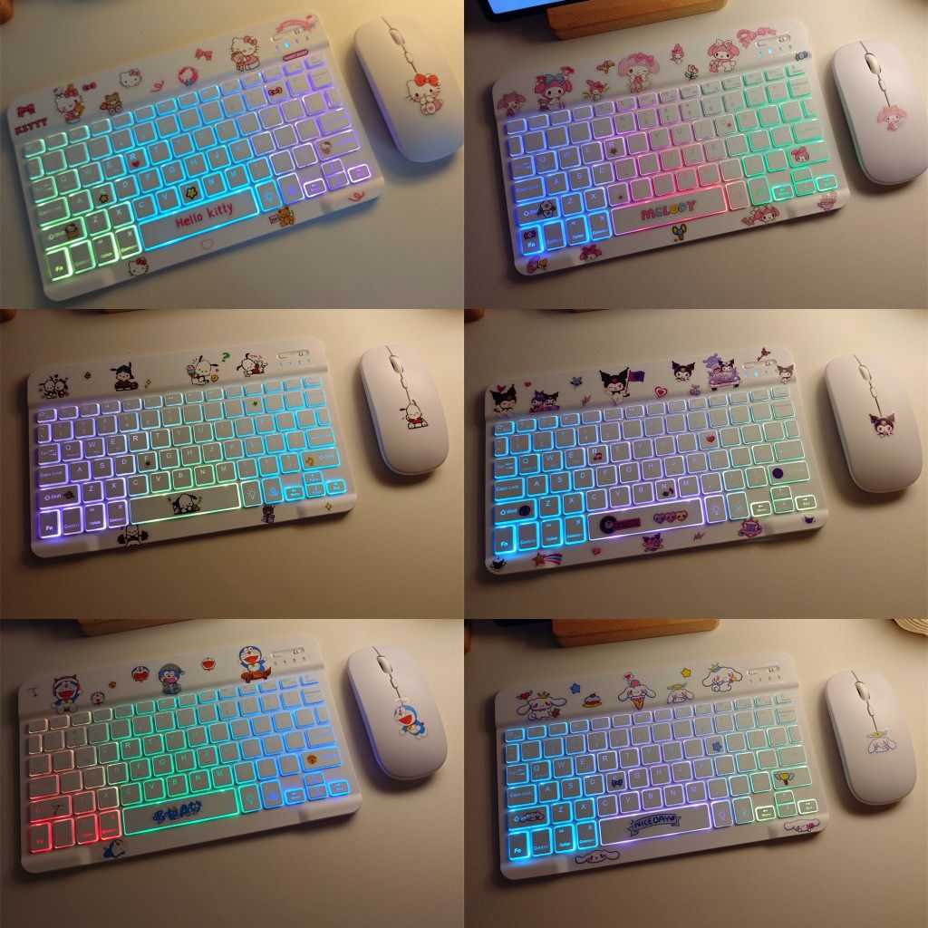 联想小新Pro平板发光无线蓝牙键盘静音轻巧磁吸妙控鼠标套装卡通