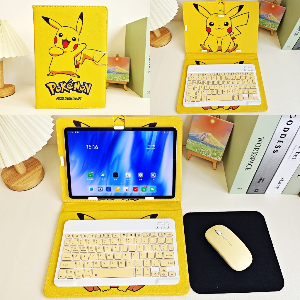 ipad mini pro小米oppo华为vivo平板电脑皮套带蓝牙键盘鼠标套装