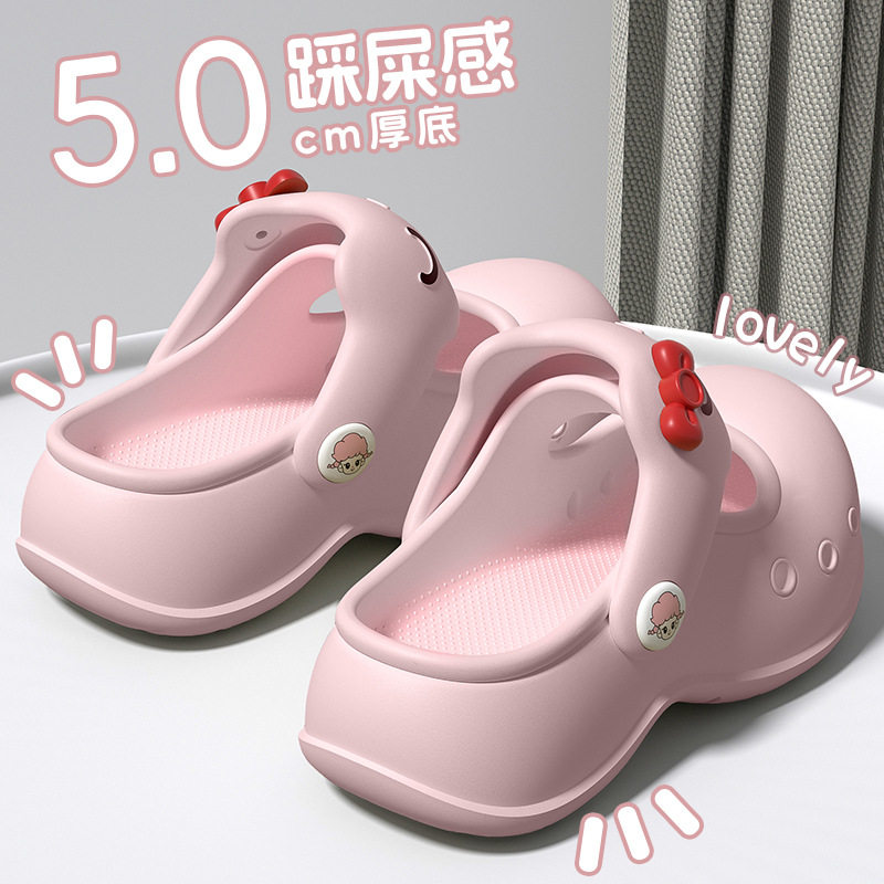 可爱卡通厚底防滑女拖鞋