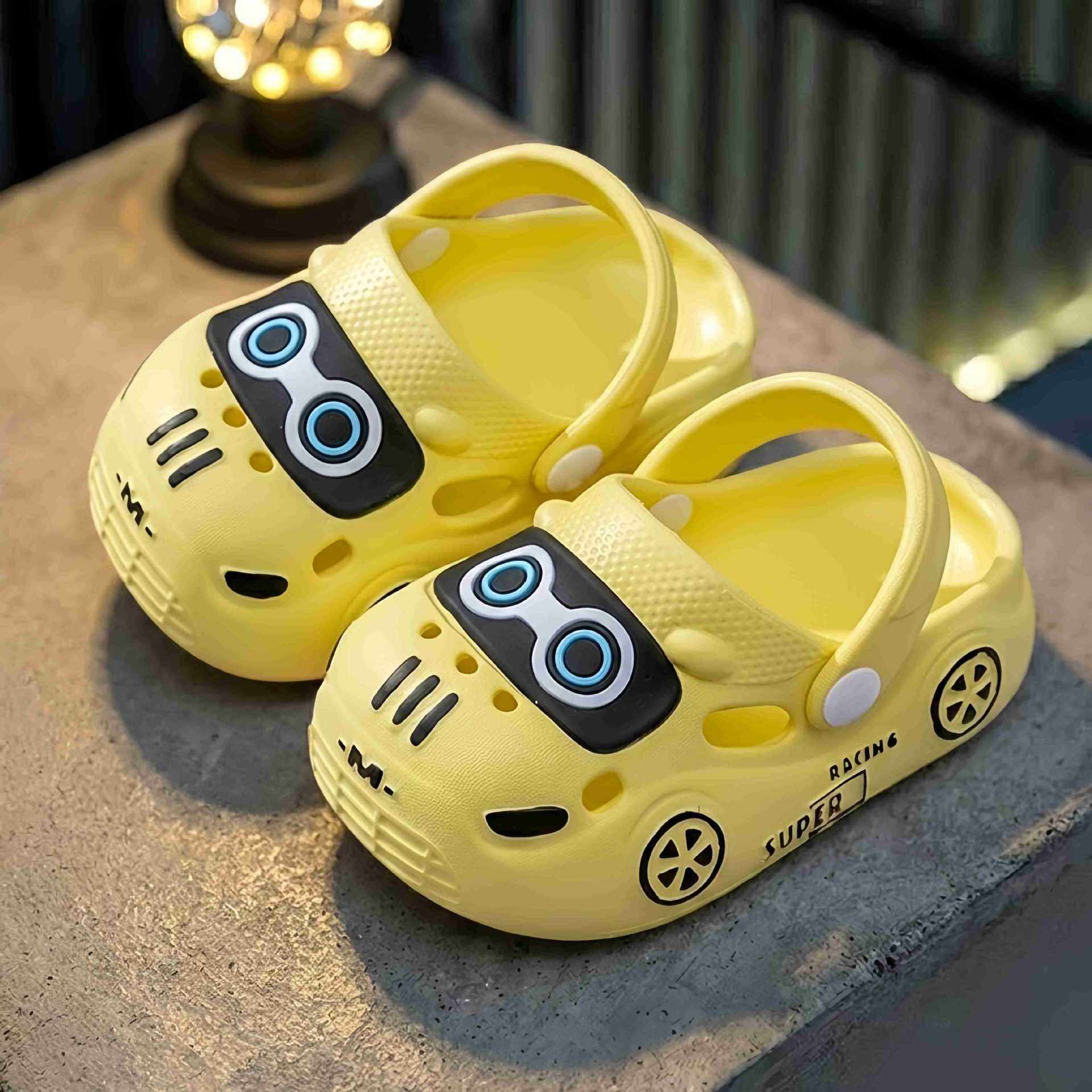 儿童拖鞋夏季卡通男童女防滑软底室内外小汽车宝宝包头洞洞凉拖鞋 - 淘宝联盟商品