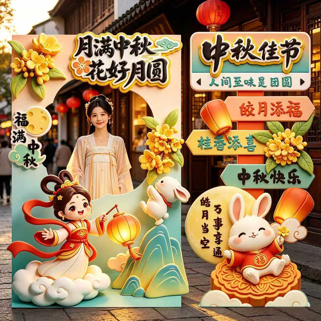 中秋KT板背景墙装饰31