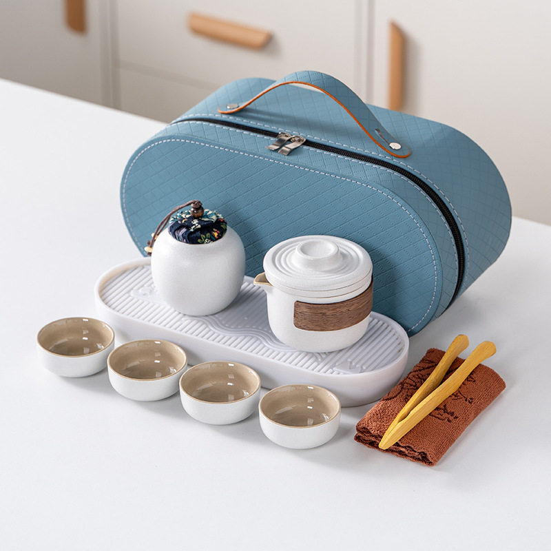 中式旅行茶具一壶四杯