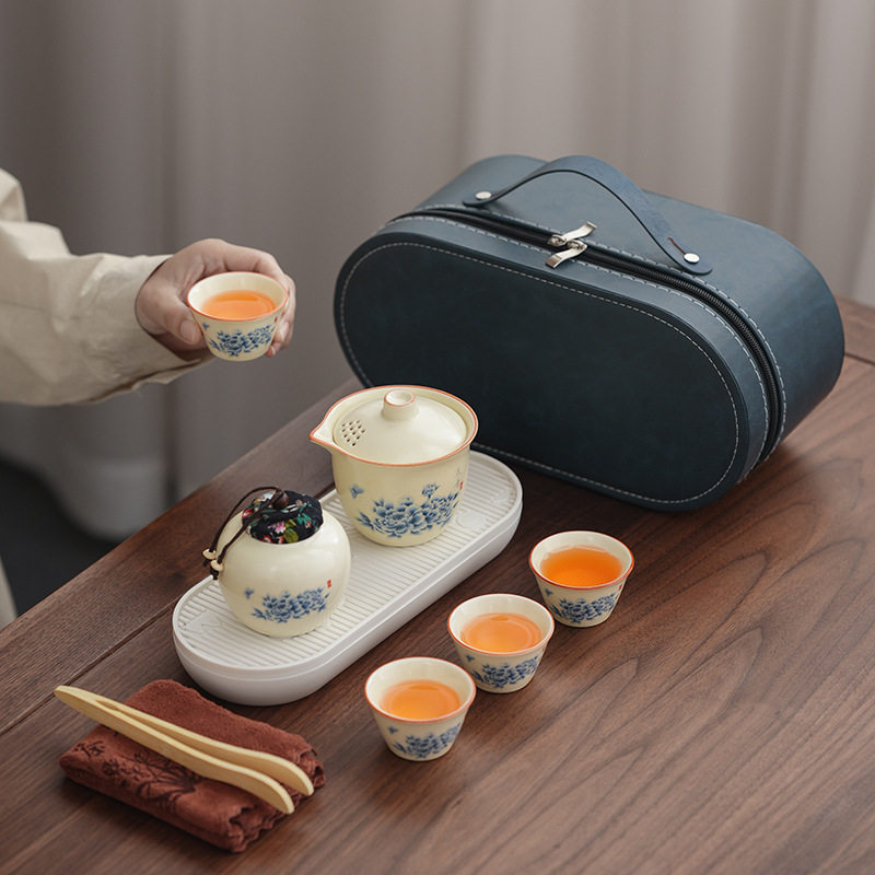 汝窑清韵旅行茶具套装