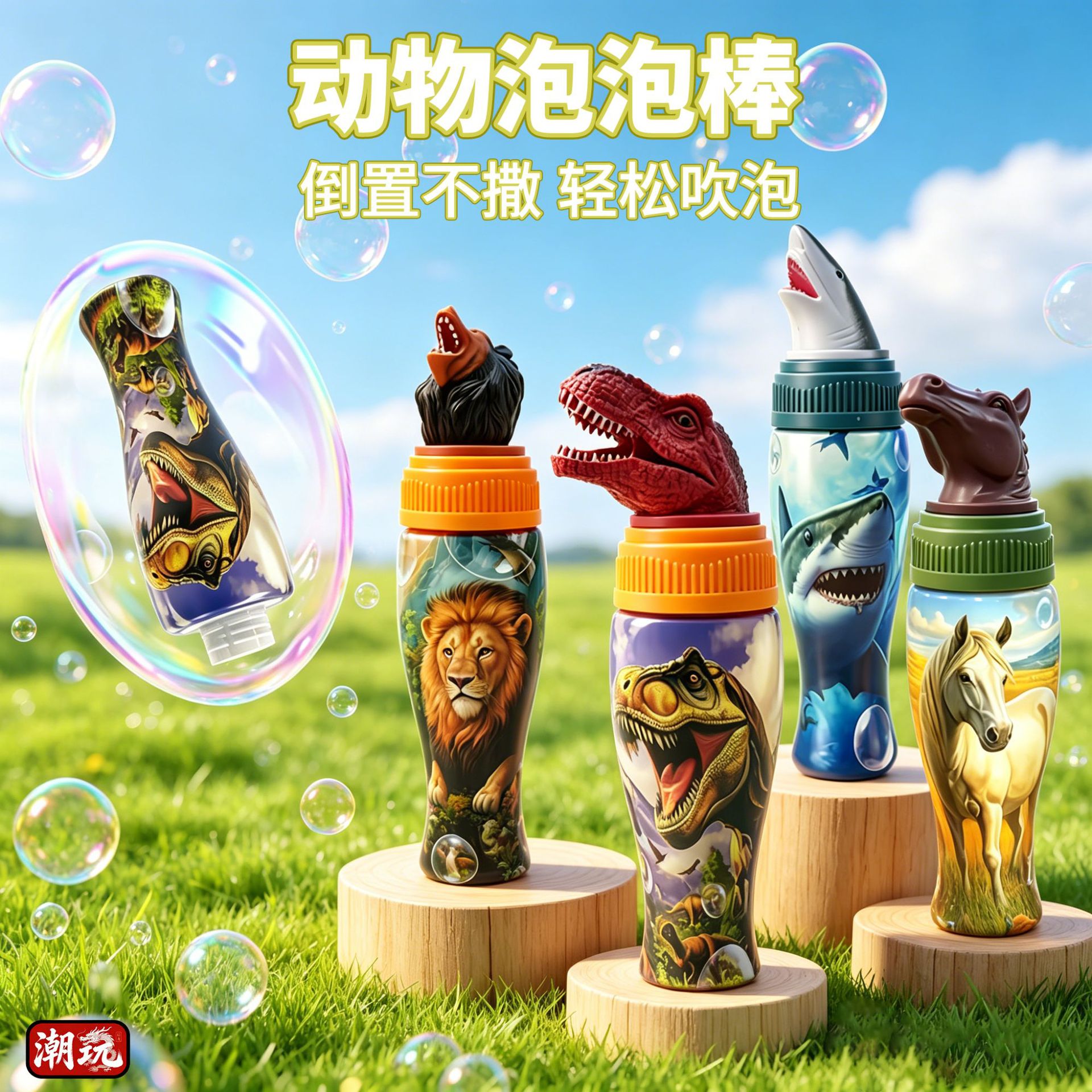 户外新款仿真动物泡泡棒