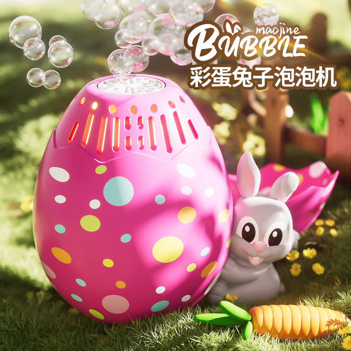 儿童益智泡泡枪复活节兔子