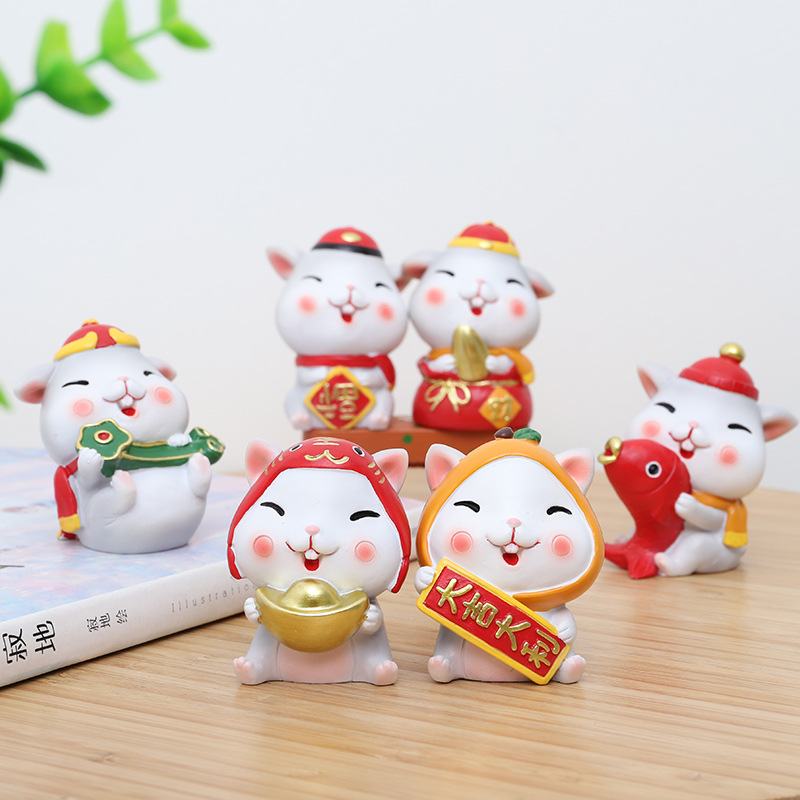 杂货鼠年创意可爱拜年喜庆鼠宝宝蛋糕车载家居装饰品桌面摆件