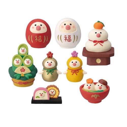 文鸟镜饼松竹达摩潮玩手办