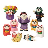 旦新年福寿安康可爱树脂摆件拍照道具桌面装 元 饰摆件 猫 日式