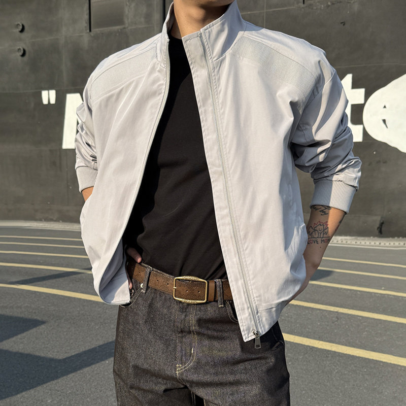 美式立领正肩夹克男款春季潮牌高街硬汉风三防冲锋衣外套工装上衣