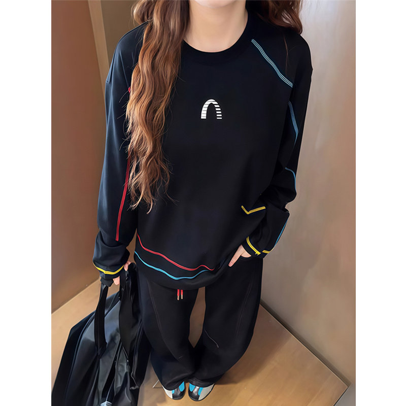 美式黑色漂流速干长袖t恤男女透气防晒罩衫户外运动羽毛球骑行服