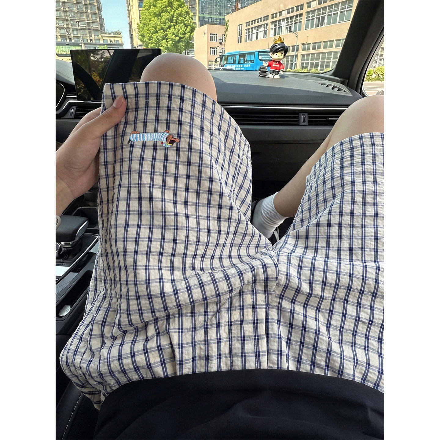 腊肠狗蓝格速干阔腿五分裤