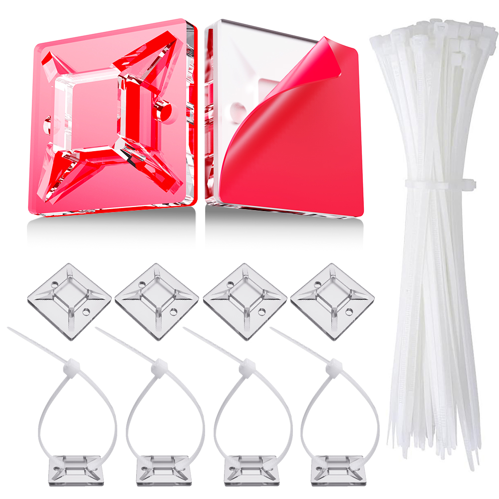 透明理线器网线走线神器免打孔线卡子防水扎带固定线夹自粘电线夹