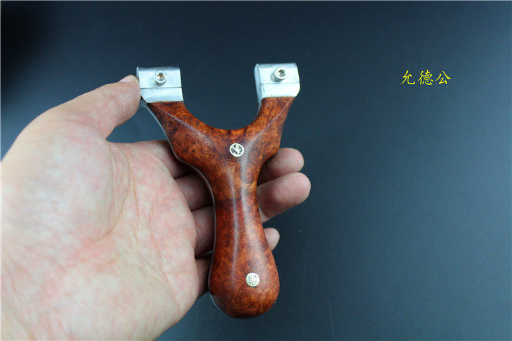 花梨瘿瘤夹片压片弹弓手感超好夹片免绑允德公收藏把玩竞技弹弓