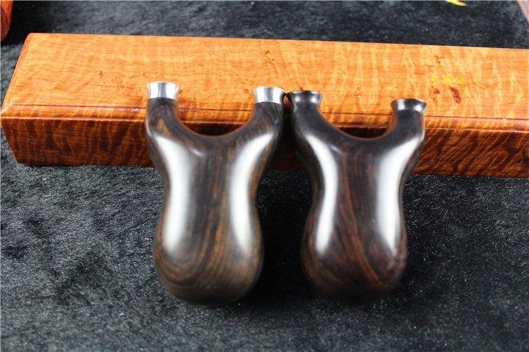 实木无漆无蜡掌中雷小牛快压免绑圆头弹弓小巧便捷乌木紫檀黑檀弓