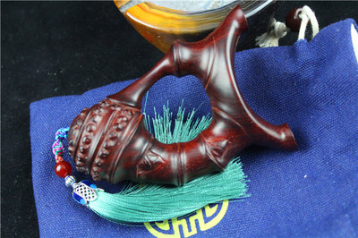 小叶紫檀竹节造型弹弓送礼高档