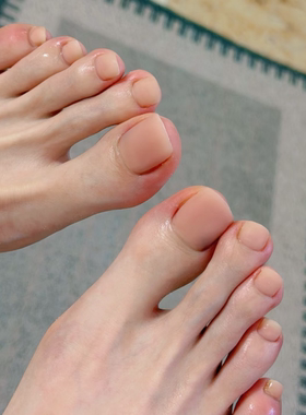 透肤裸色磨砂脚趾假指甲哑光