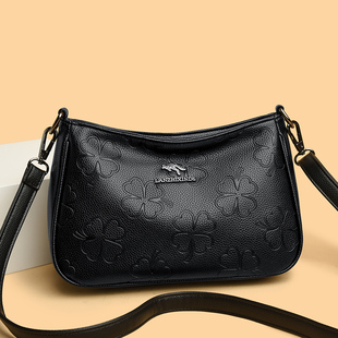 中老年妈妈小包包女2026新款大容量单肩斜挎包中年女士真皮软皮包