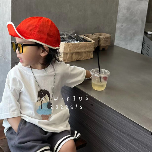 速干儿童软沿鸭舌帽子纯色包边