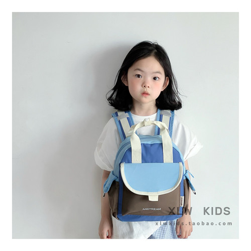 ins风拼色轻便幼儿园双肩包
