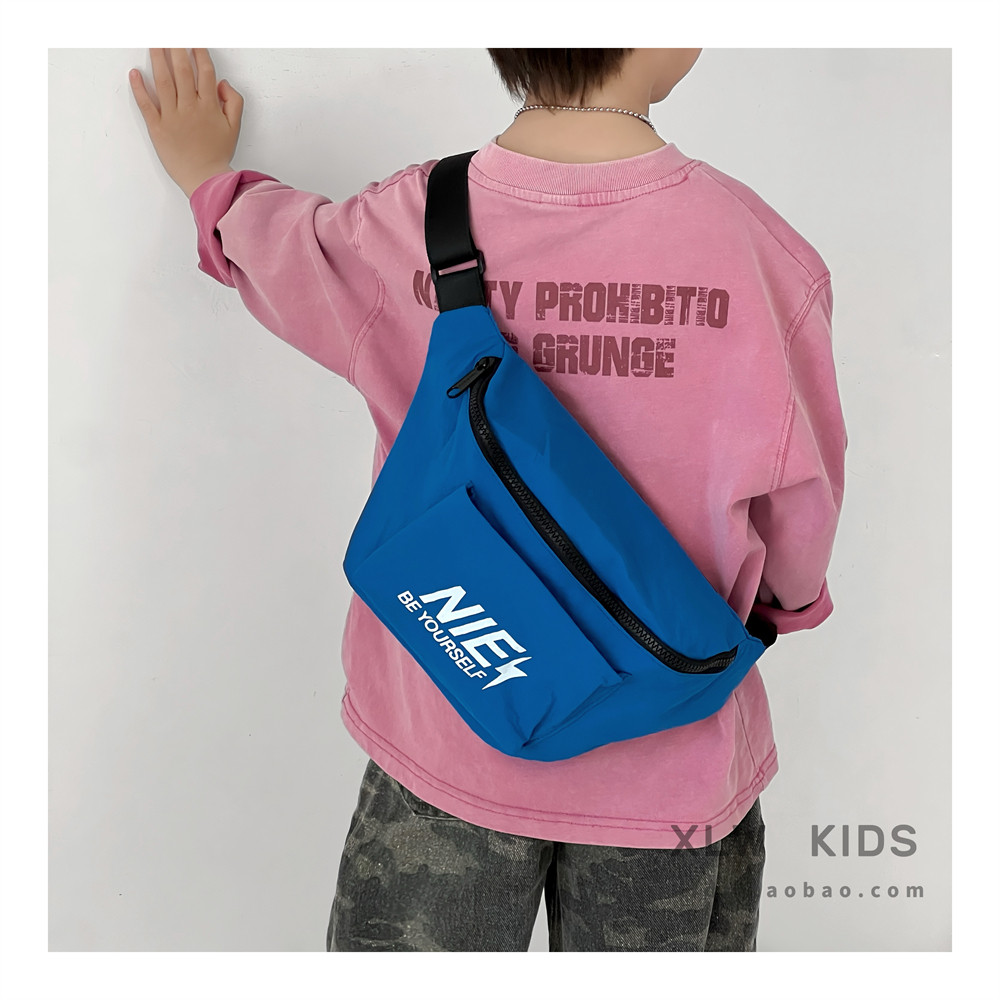 ins风韩版休闲运动儿童斜挎包男女童户外出游胸包大容量小孩腰包