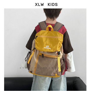 ins风新款日系儿童双肩包外出旅行轻便大容量户外登山包学生书包