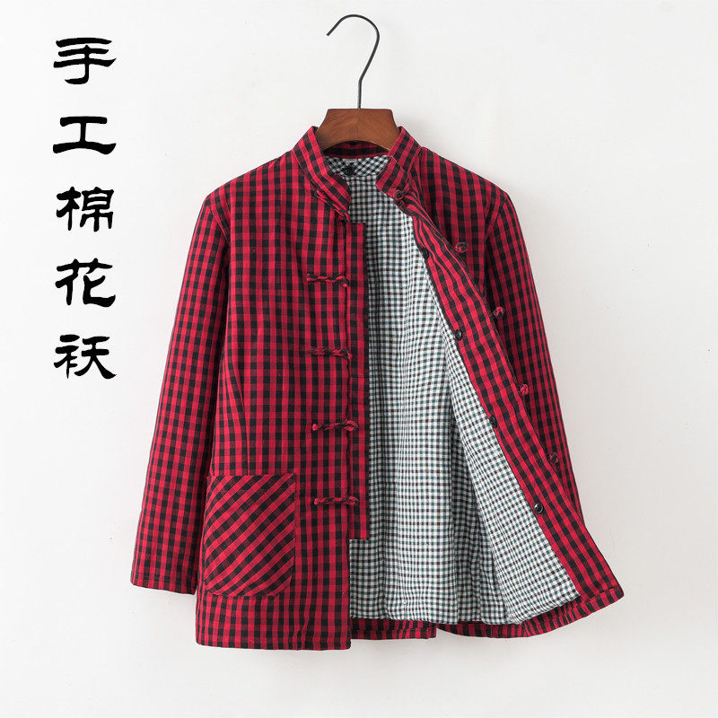 冬季女士唐装棉袄纯棉花手工棉衣加厚可拆卸内胆棉服中式复古外套