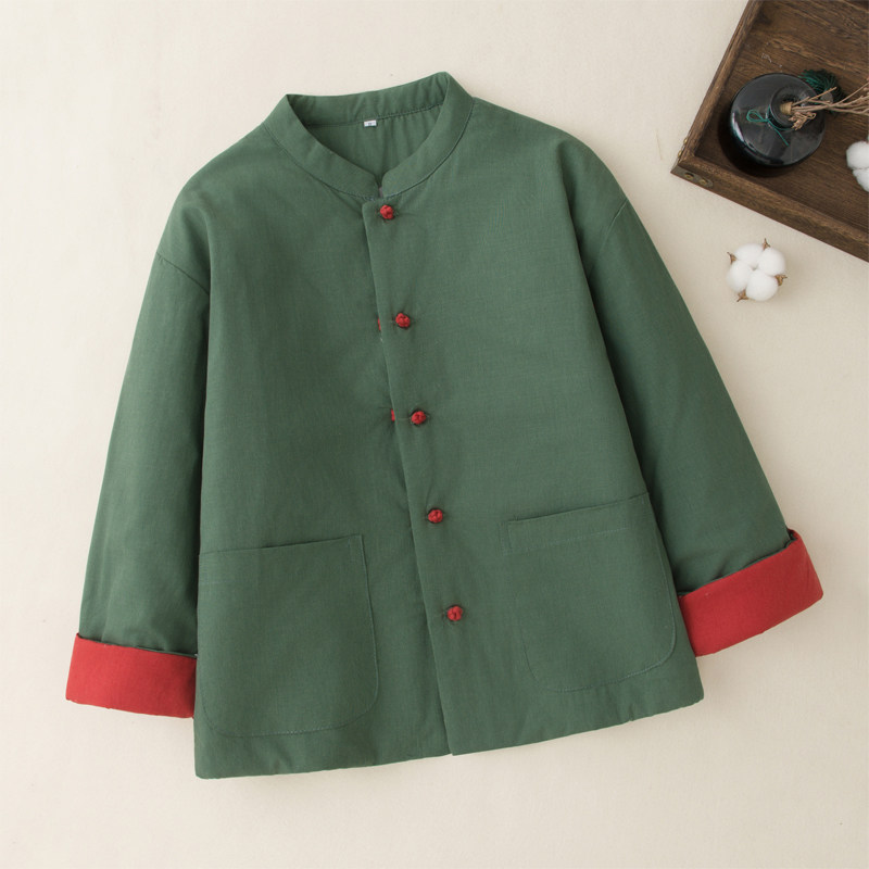 女士棉花袄养生棉衣中医推荐三两薄款小扣棉服休闲宽松居家保暖衣