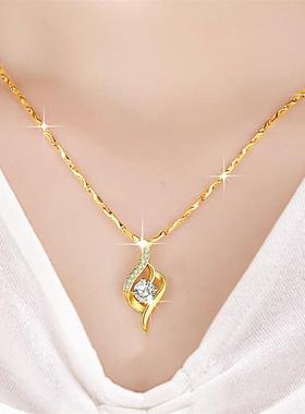 时尚沙金项链女款吊坠元宝金项链