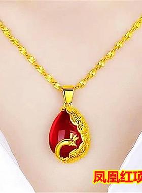 香港真金色项链女士防过敏不掉色