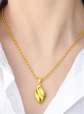 时尚越南沙金项链叶子吊坠不掉色