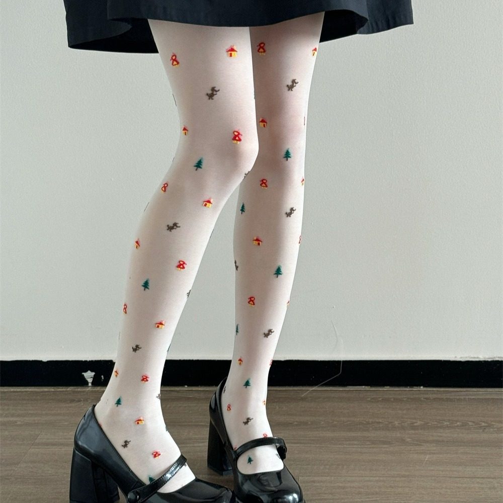 圣诞可爱卡通童趣创意高颜值丝袜时尚多巴胺少女感夏季薄款连裤袜,女士内衣/男士内衣/家居服,连裤袜/打底袜,淘宝优惠券,粉丝福利购,淘宝优惠卷